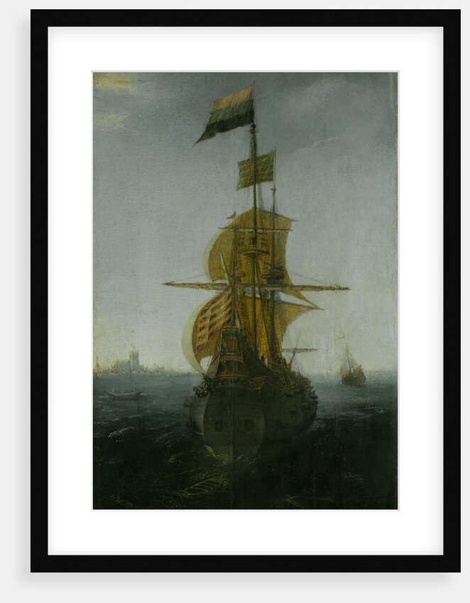 An Amsterdam East Indiaman Sailing Vessel by Abraham de Verwer