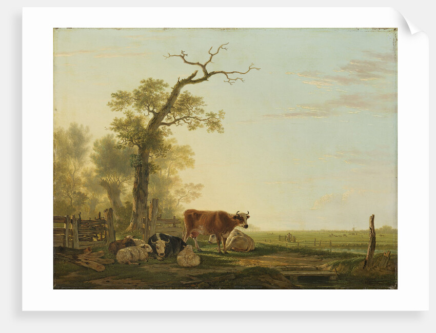Meadow Landscape with Animals by Jacob van Strij