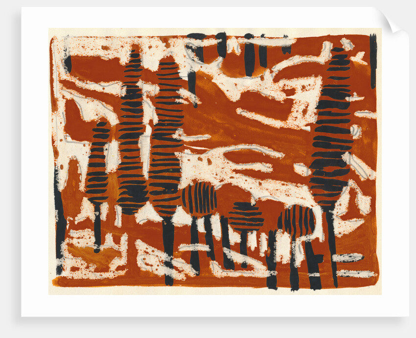 Expressionist landscape with trees and english red sky by Tania Lam