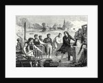 The Boatmen of the Weser Chop Papin's Steamboat in Pieces by Anonymous