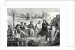 The Boatmen of the Weser Chop Papin's Steamboat in Pieces by Anonymous