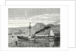 The 'Clermont' Robert Fulton's First Steamboat Sailing on the Hudson River in New York at Albany by Anonymous