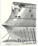The Front of a Steam-Propelled Ironclad Warship by Anonymous