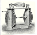 Hauksbee's First Electric Machine by Anonymous