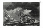 The Ship of Captain Cook is Spared Thanks to His Lightning Rod While a Dutch Ship is Almost Struck by Lightning by Anonymous