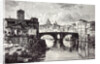 Rome Italy 1875 Island of the Tiber St. Bartholomew and the Quattro Capi Bridge by Anonymous