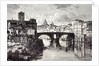 Rome Italy 1875 Island of the Tiber St. Bartholomew and the Quattro Capi Bridge by Anonymous