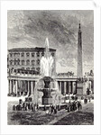Rome Italy 1875 Obelisk of Caligula and Fountains of the Piazza of St. Peter's by Anonymous