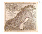 Norway Sweden Map 1872 by Anonymous