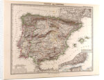 Spain and Portugal Map 1875 by Anonymous