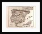 Spain and Portugal Map 1875 by Anonymous