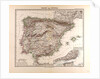 Spain and Portugal Map 1875 by Anonymous