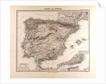 Spain and Portugal Map 1875 by Anonymous
