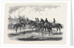 Epsom Spring Meeting, Sketch on the Downs, Preparing to Start for the Great Metropolitan Stakes, April 13, 1850 by Anonymous