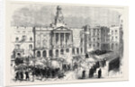 The Revolt at Cadiz: Troops Attacking the Town Hall Spain 1869 by Anonymous