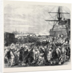 Embarkation of Dockyard Workmen As Emigrants at Portsmouth UK 1869 by Anonymous