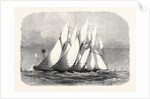 The Royal Thames Yacht Club Schooner Match the Cambria and Witchcraft Rounding the Mouse Light 1869 by Anonymous