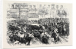 The Disturbances in Paris: Cavalry Clearing the Boulevards on the Night of June 10 1869 France by Anonymous