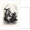 Charles Dickens Sketches by Boz Leave that 'Ere Bell Alone You Wretched Loo-Nattic ! Said the Boots Suddenly Forcing the Unfortunate Trott Back Into His Chair. And Brandishing the Stick Aloft. by Anonymous