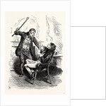 Charles Dickens Sketches by Boz Leave that 'Ere Bell Alone You Wretched Loo-Nattic ! Said the Boots Suddenly Forcing the Unfortunate Trott Back Into His Chair. And Brandishing the Stick Aloft. by Anonymous