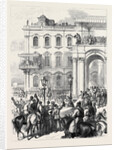 The Emperor of Russia Bowing to the People from the Soltykoff Balcony of the Winter St. Petersburg 1880 by Anonymous