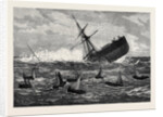 Foundering of the Union Company's Mail Steamship American: The Boats Leaving the Ship 1880 by Anonymous
