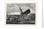 Foundering of the Union Company's Mail Steamship American: The Boats Leaving the Ship 1880 by Anonymous