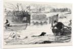 Swimming Match Between a Dog and a Man 1880 by Anonymous