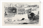 Swimming Match Between a Dog and a Man 1880 by Anonymous