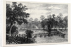The Ashantee War: The Camp at Prah-Su Native Artillery Crossing the River 1874 by Anonymous