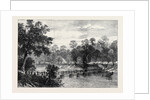 The Ashantee War: The Camp at Prah-Su Native Artillery Crossing the River 1874 by Anonymous