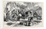 The Ashantee War: Sharpening Cutlasses in the Camp at Prah-Su 1874 by Anonymous