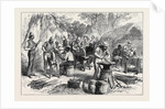 The Ashantee War: Sharpening Cutlasses in the Camp at Prah-Su 1874 by Anonymous
