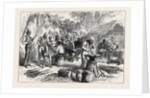 The Ashantee War: Sharpening Cutlasses in the Camp at Prah-Su 1874 by Anonymous