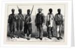 The Ashantee War: Sentries of the Different Lines of Troops in Camp at Prah-Su 1874 by Anonymous
