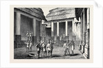 The Ashantee War: Interior of the Adansi Chief's Palace at Fomannah: English Officers Selecting Quarters 1874 by Anonymous