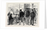 The Universities' Boat Race on the Thames: Weighing the Crew 1874 by Anonymous