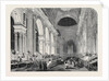 Preparation in St. Paul's Cathedral, for the Funeral of the Duke: The Nave, by Gaslight, 1852 by Anonymous