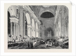 Preparation in St. Paul's Cathedral, for the Funeral of the Duke: The Nave, by Gaslight, 1852 by Anonymous
