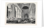 Preparation in St. Paul's Cathedral, for the Funeral of the Duke: The Nave, by Gaslight, 1852 by Anonymous