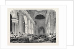 Preparation in St. Paul's Cathedral, for the Funeral of the Duke: The Nave, by Gaslight, 1852 by Anonymous