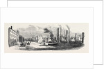 Ruins of the Great Fire at Montreal, St. Denis Street, Near the Bishop's Church, 1852 by Anonymous