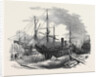 The Indus Steamship Partly Destroyed by Fire, in Messrs. Wigram's Dry Dock, Blackwall, 1852 by Anonymous
