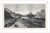 The Afghan War: The Ishpola Tope with Line of March in the Dry Bed of the Khyber River 1879 by Anonymous