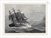 The American Frigate Constitution on Shore at Swanage Point 1879 by Anonymous