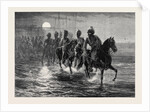 The Afghan War: A Raid against the Momunds. The 11th Bengal Lancers Crossing the Kunar River 1879 by Anonymous