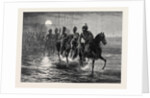 The Afghan War: A Raid against the Momunds. The 11th Bengal Lancers Crossing the Kunar River 1879 by Anonymous
