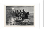 The Afghan War: A Raid against the Momunds. The 11th Bengal Lancers Crossing the Kunar River 1879 by Anonymous