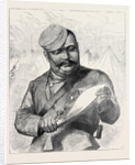 Afghan Sketches: A Goorkha Sharpening His Kookree 1879 by Anonymous