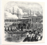 Embarkation of the Sultan at Clarence Yard Portsmouth for the Naval Review UK 1867 by Anonymous